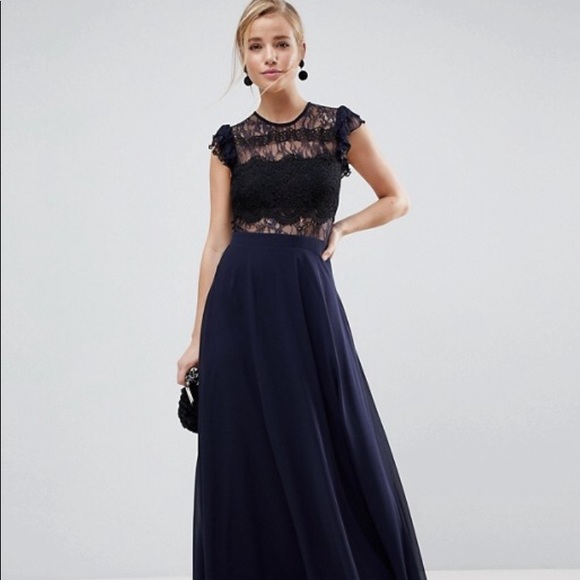 asos navy prom dress